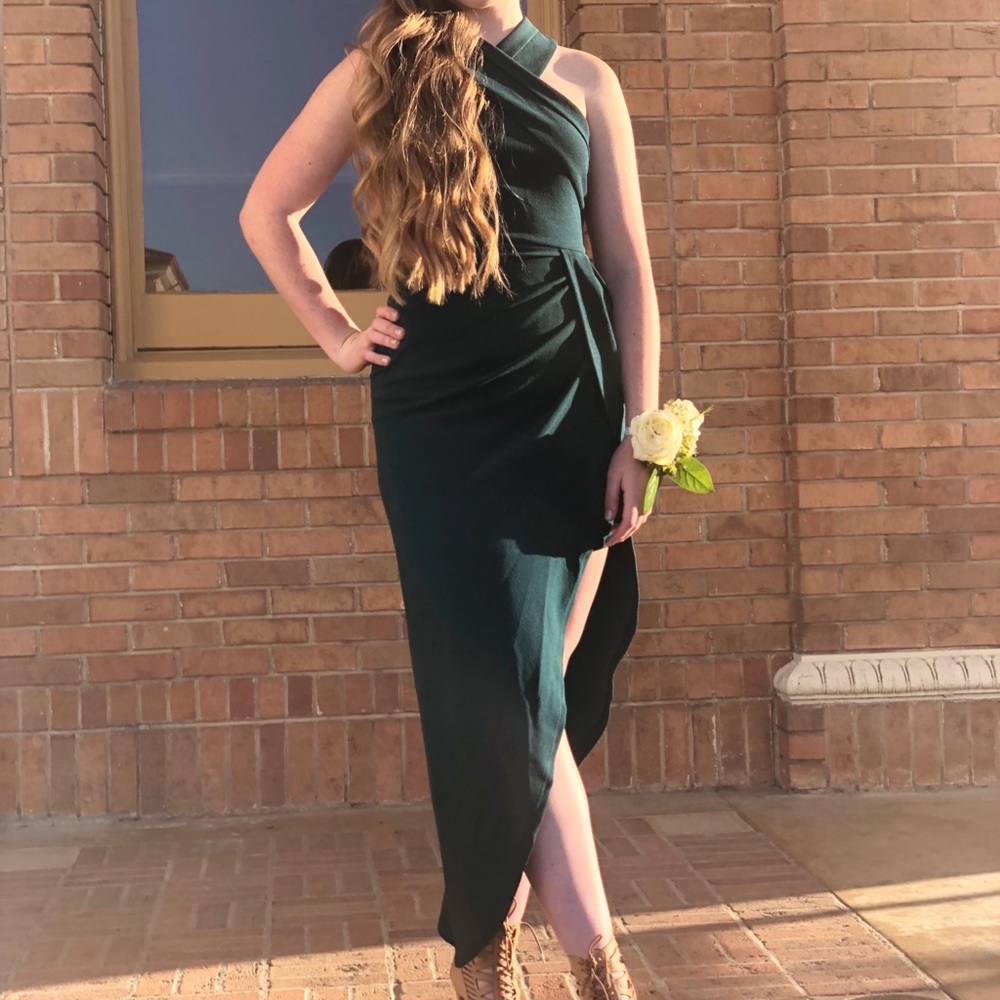 Crossed Halter Green Dress